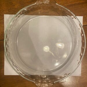 Vintage PYREX 9.5” Clear Glass Fluted Scalloped Edge Deep Dish Pie Plate (#229)